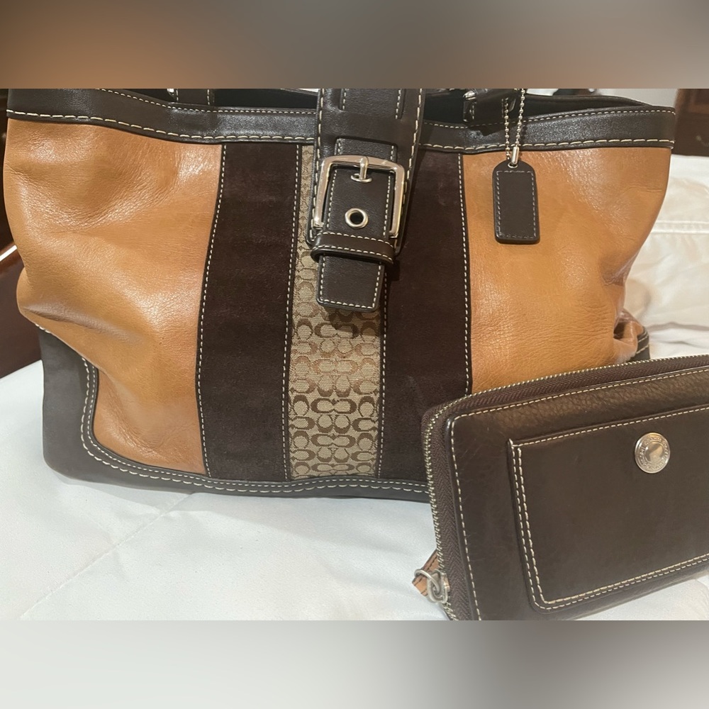 Coach Leather Bag + Wallet